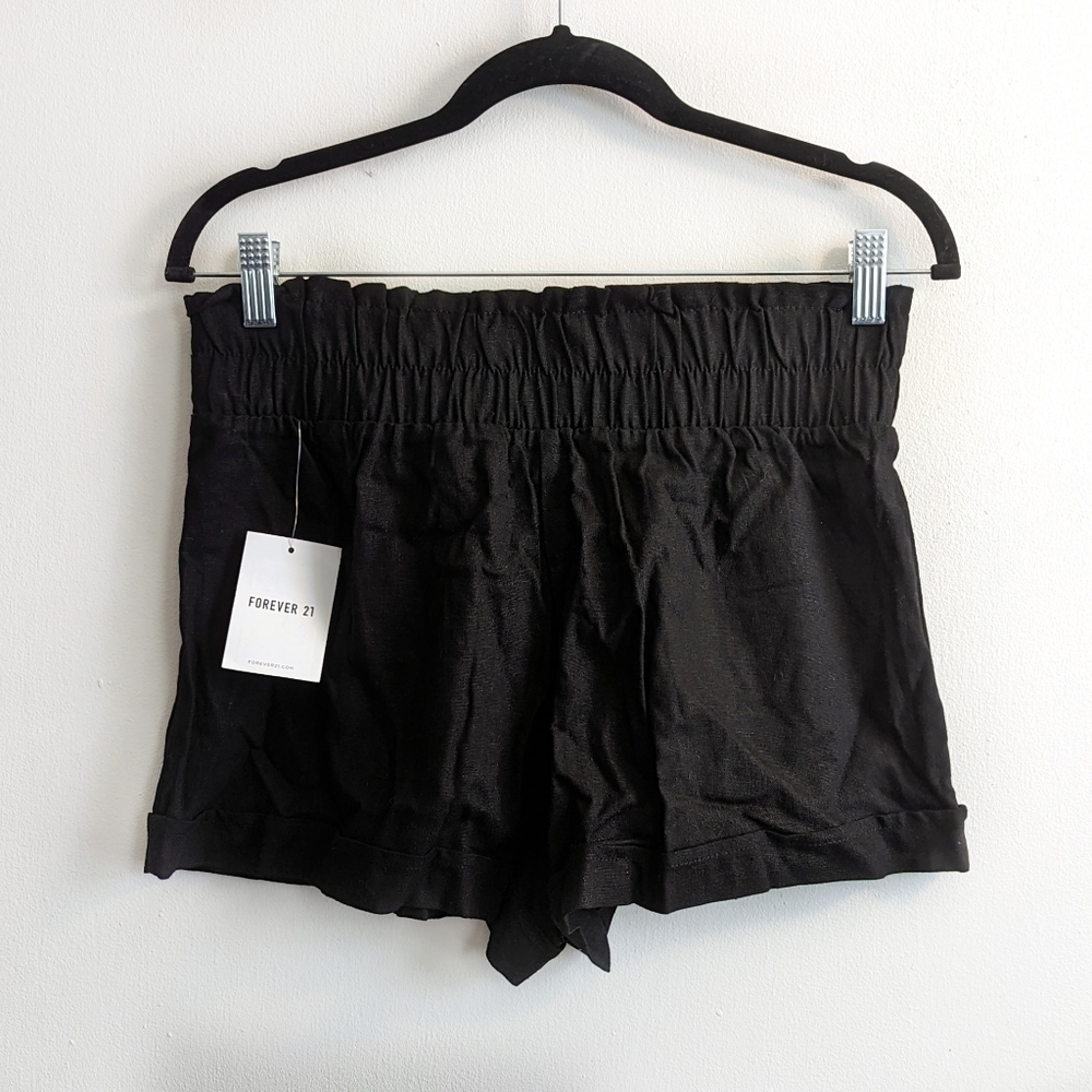 Forever 21 Smocked Linen-Blend Shorts - Picture 2 of 9